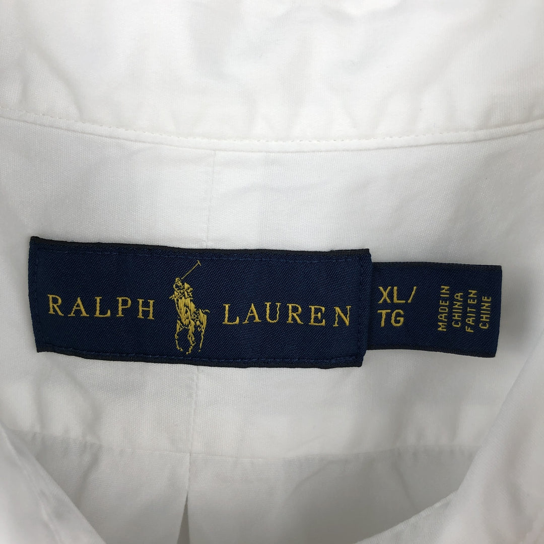 Ralph Lauren short sleeve button down shirt, men's XL size cotton white type Vintage Second Hand