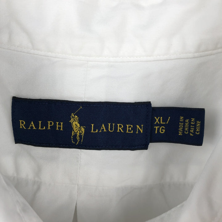 Ralph Lauren short sleeve button down shirt, men's XL size cotton white type Vintage Second Hand