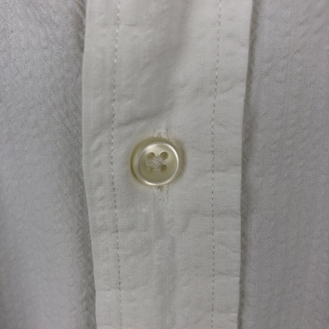 Ralph Lauren CLASSIC FIT Seersucker Short-Sleeve Button-Down Shirt, Men's Size M (approx.) cotton white type Vintage Second Hand