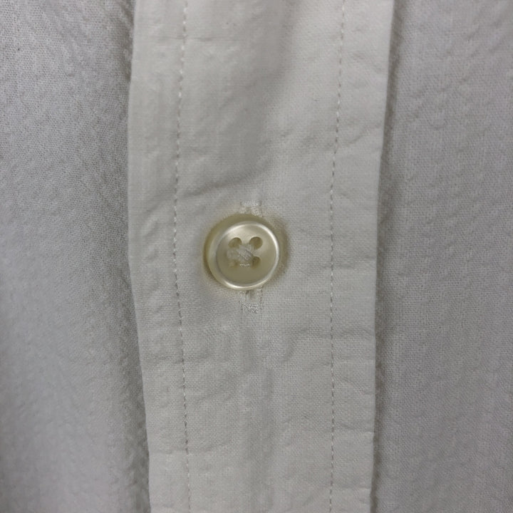 Ralph Lauren CLASSIC FIT Seersucker Short-Sleeve Button-Down Shirt, Men's Size M (approx.) cotton white type Vintage Second Hand
