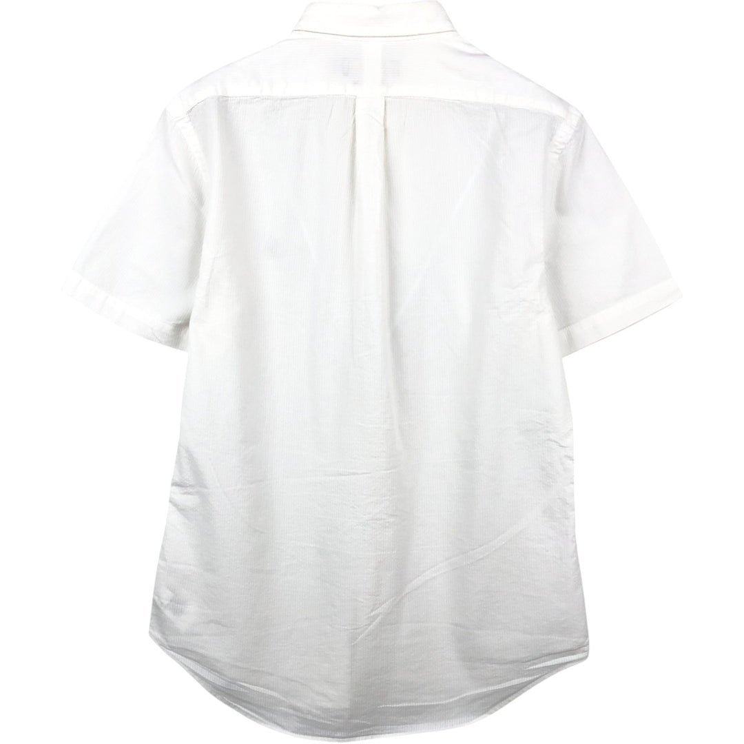 Ralph Lauren Seersucker Short Sleeve Button Down Shirt Men's M Size cotton white type Vintage Second Hand