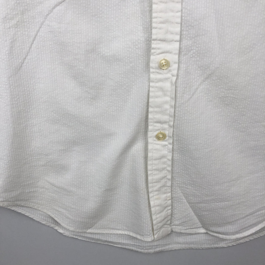 Ralph Lauren Seersucker Short Sleeve Button Down Shirt Men's M Size cotton white type Vintage Second Hand