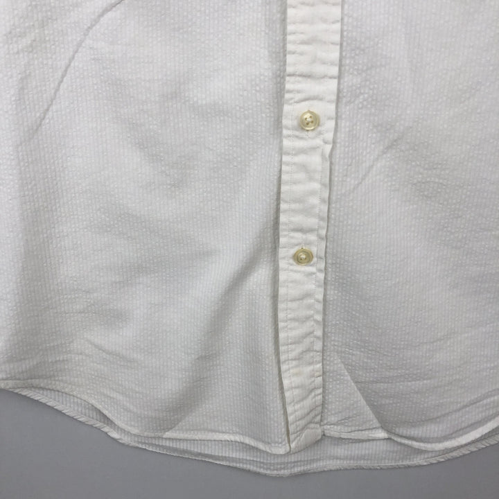Ralph Lauren Seersucker Short Sleeve Button Down Shirt Men's M Size cotton white type Vintage Second Hand