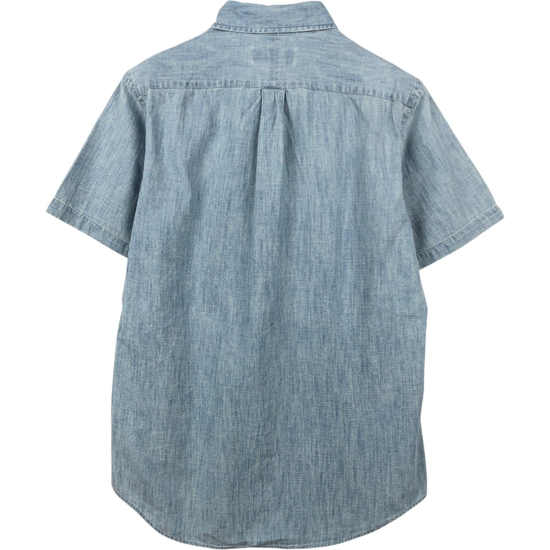 Ralph Lauren short sleeve button down shirt, men's size M cotton Blue type light blue Vintage Second Hand