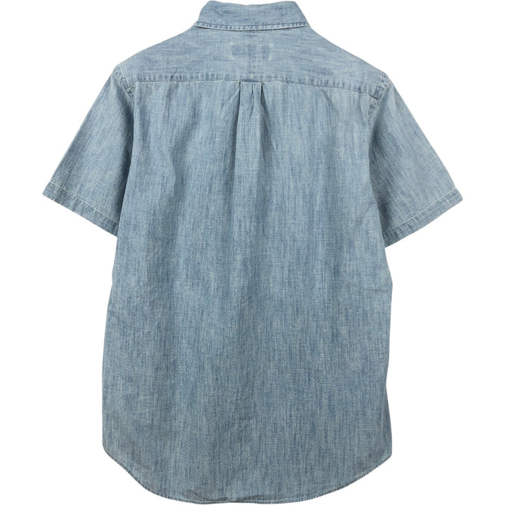Ralph Lauren short sleeve button down shirt, men's size M cotton Blue type light blue Vintage Second Hand