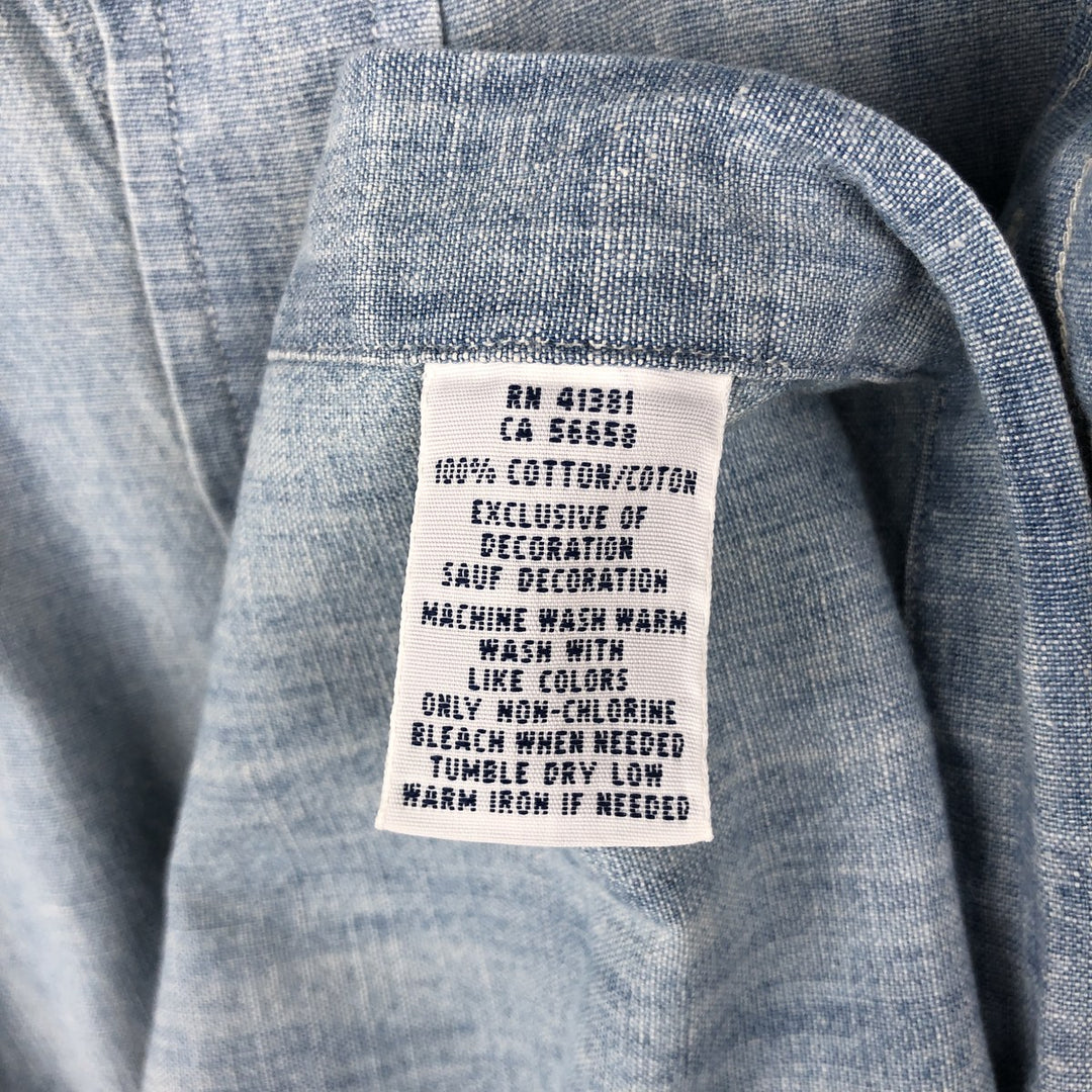 Ralph Lauren short sleeve button down shirt, men's size M cotton Blue type light blue Vintage Second Hand