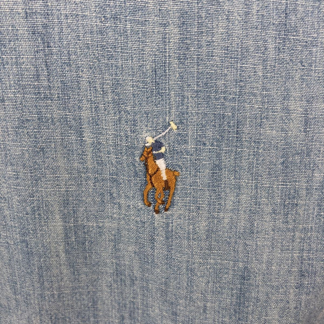 Ralph Lauren short sleeve button down shirt, men's size M cotton Blue type light blue Vintage Second Hand