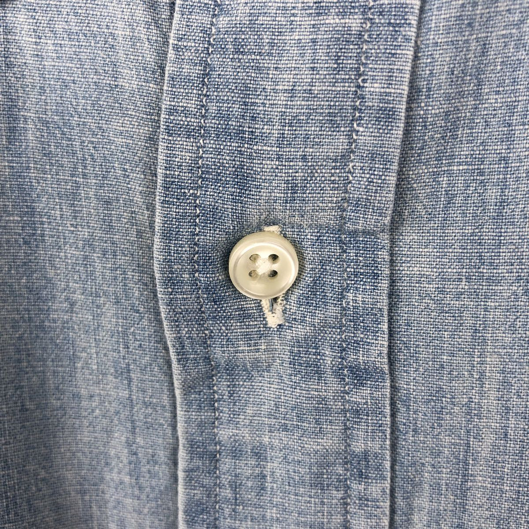 Ralph Lauren short sleeve button down shirt, men's size M cotton Blue type light blue Vintage Second Hand
