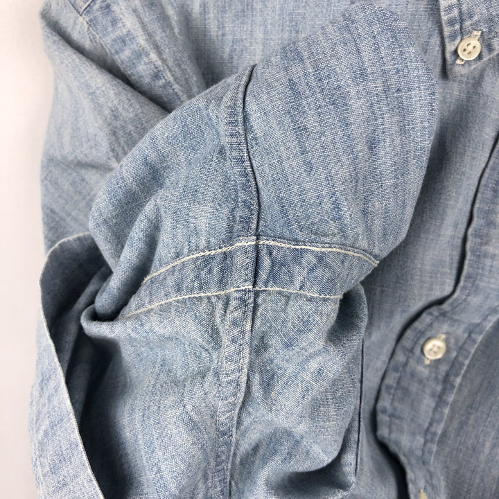 Ralph Lauren short sleeve button down shirt, men's size M cotton Blue type light blue Vintage Second Hand