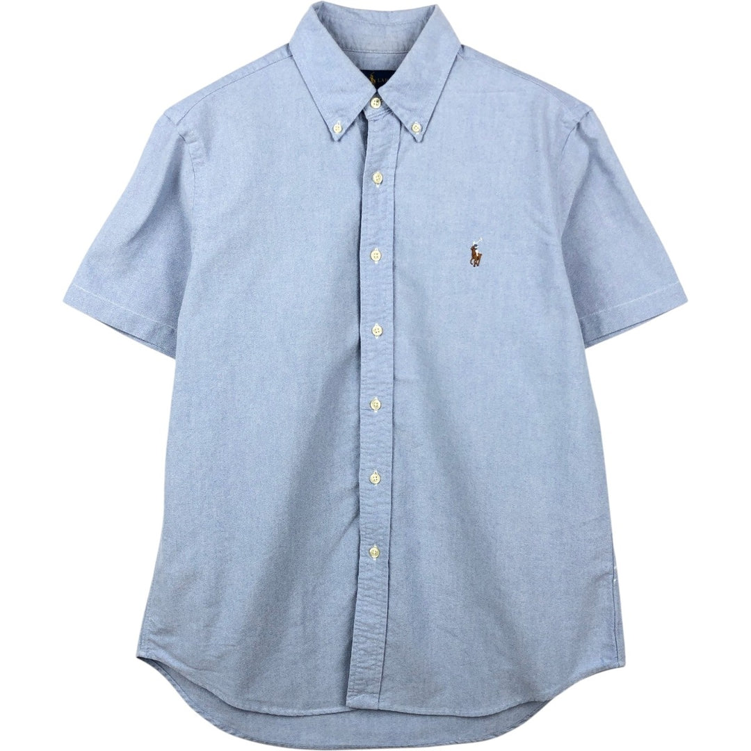 Ralph Lauren short sleeve button down shirt, men's size M cotton Blue type light blue Vintage Second Hand