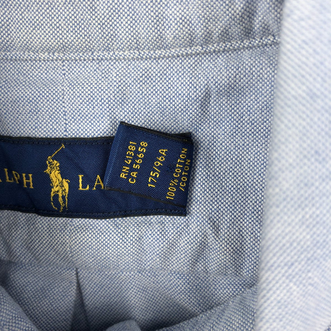 Ralph Lauren short sleeve button down shirt, men's size M cotton Blue type light blue Vintage Second Hand
