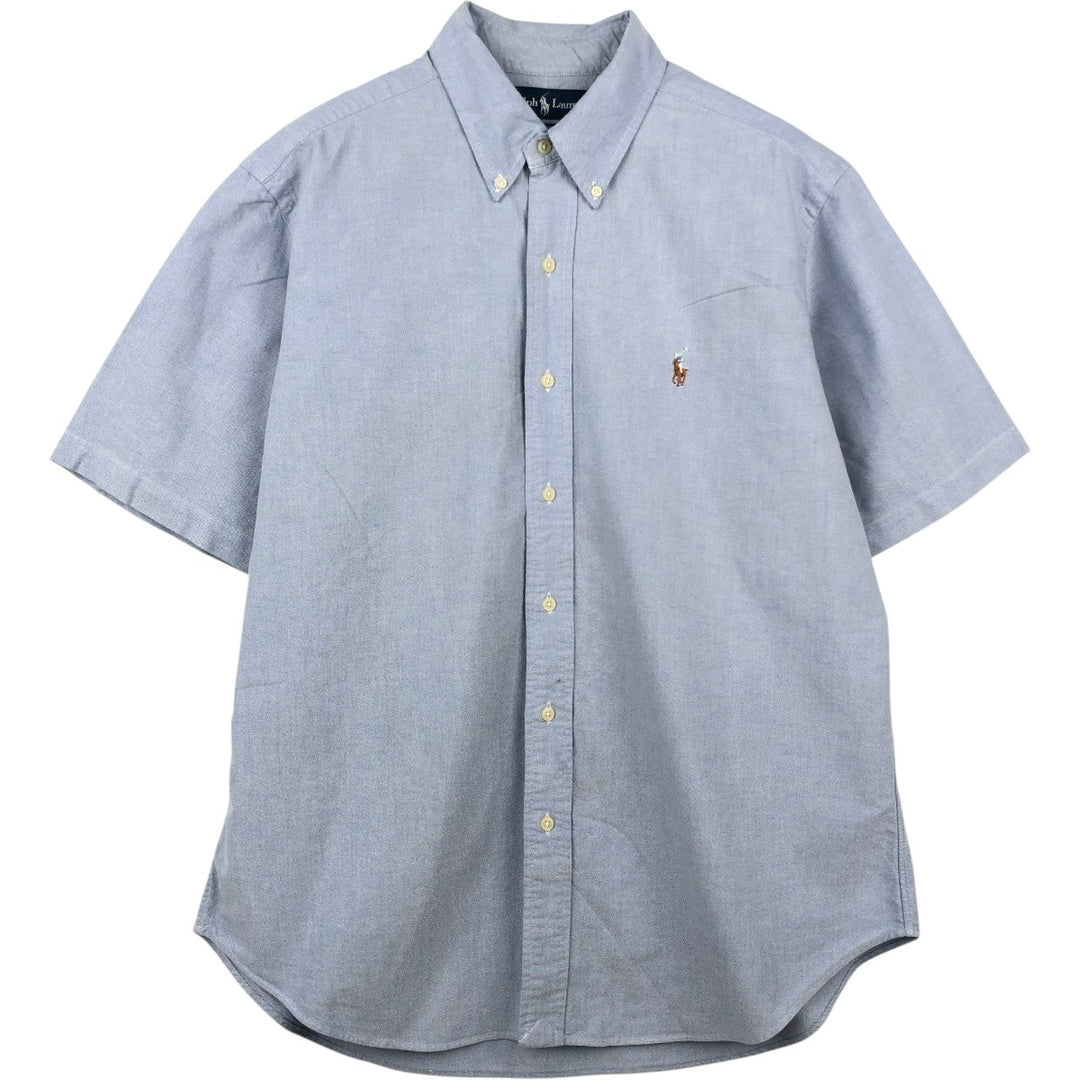 Ralph Lauren Classic Fit short sleeve button down shirt, men's size L cotton Blue type light blue Vintage Second Hand