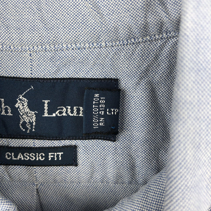 Ralph Lauren Classic Fit short sleeve button down shirt, men's size L cotton Blue type light blue Vintage Second Hand