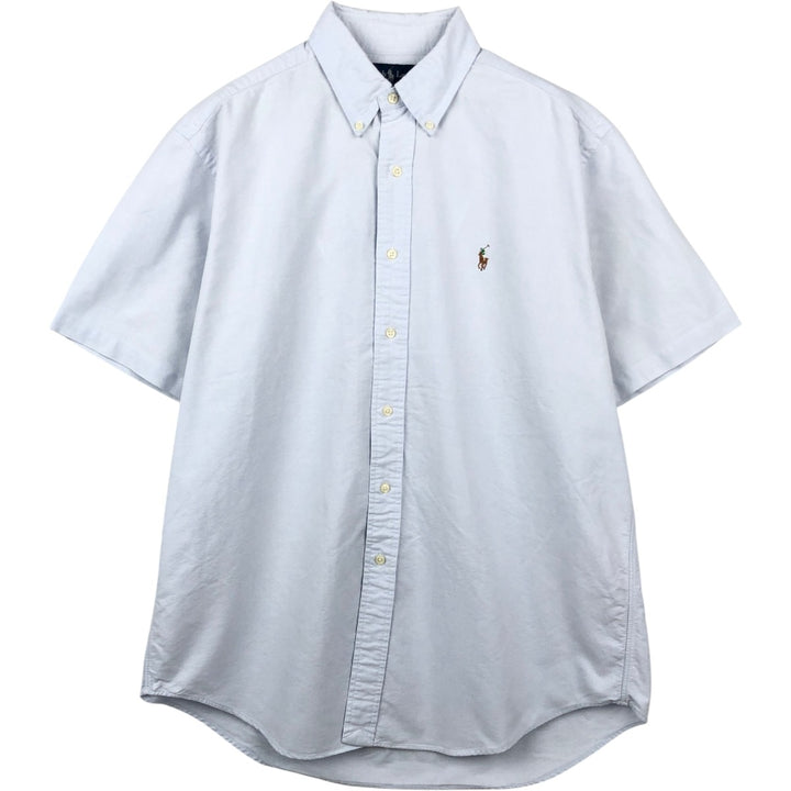 Ralph Lauren Classic Fit short sleeve button down shirt, men's size L cotton Blue type light blue Vintage Second Hand