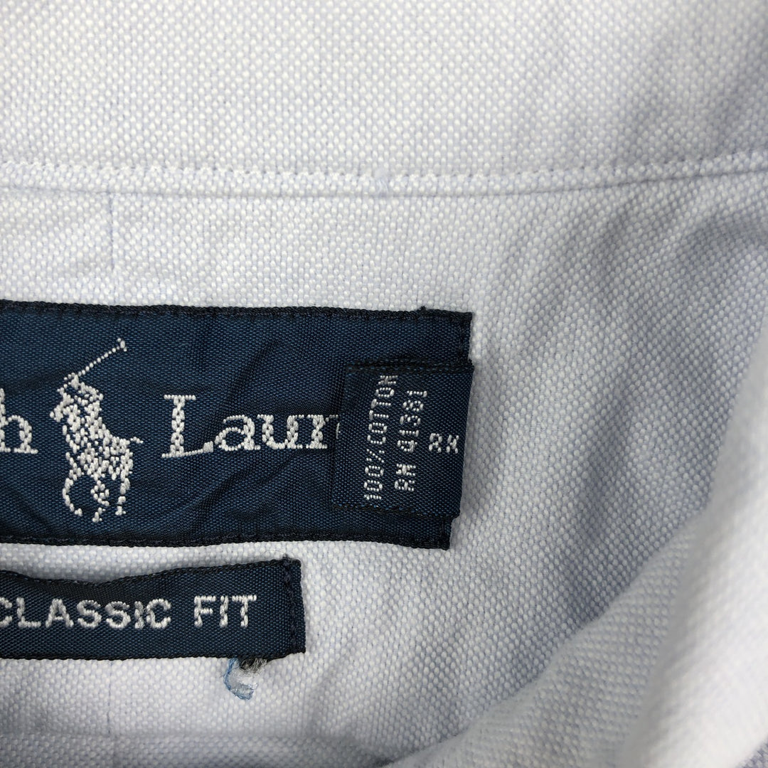 Ralph Lauren Classic Fit short sleeve button down shirt, men's size L cotton Blue type light blue Vintage Second Hand