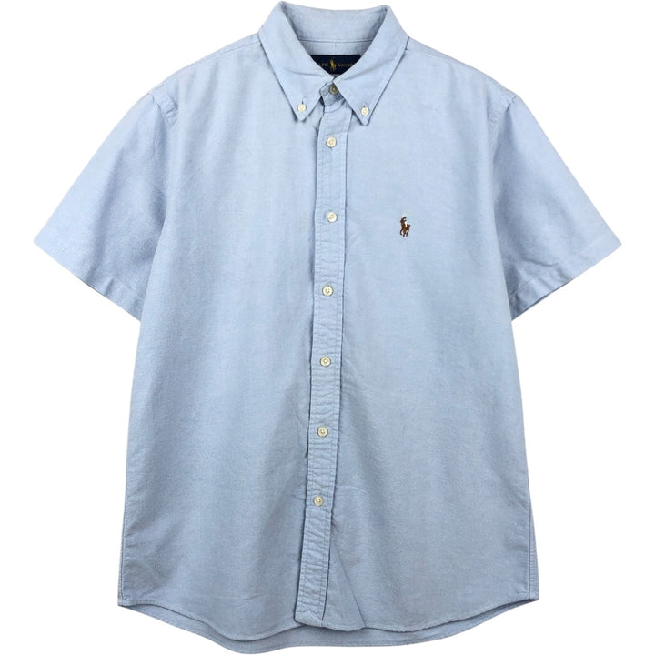 Ralph Lauren short sleeve button down shirt, men's XL size cotton Blue type light blue Vintage Second Hand