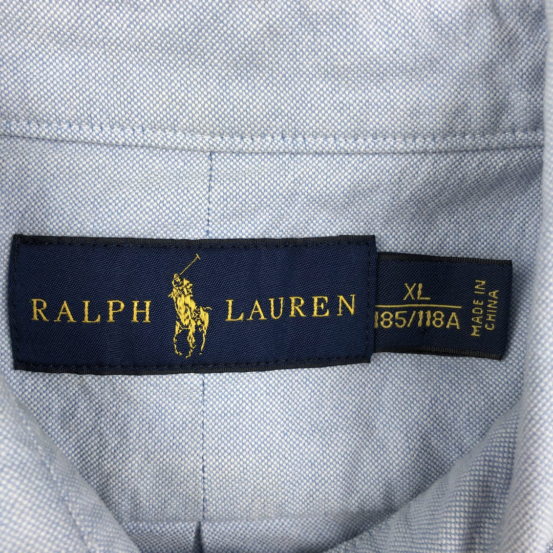 Ralph Lauren short sleeve button down shirt, men's XL size cotton Blue type light blue Vintage Second Hand