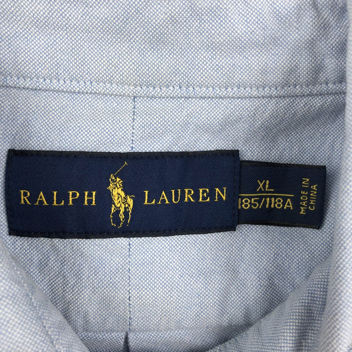 Ralph Lauren short sleeve button down shirt, men's XL size cotton Blue type light blue Vintage Second Hand