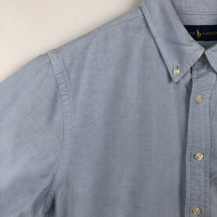 Ralph Lauren short sleeve button down shirt, men's XL size cotton Blue type light blue Vintage Second Hand