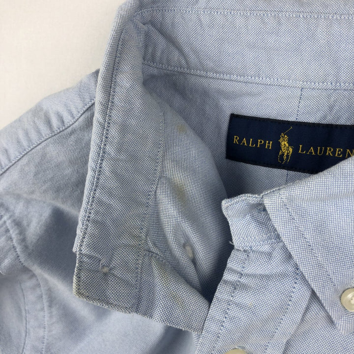 Ralph Lauren short sleeve button down shirt, men's XL size cotton Blue type light blue Vintage Second Hand