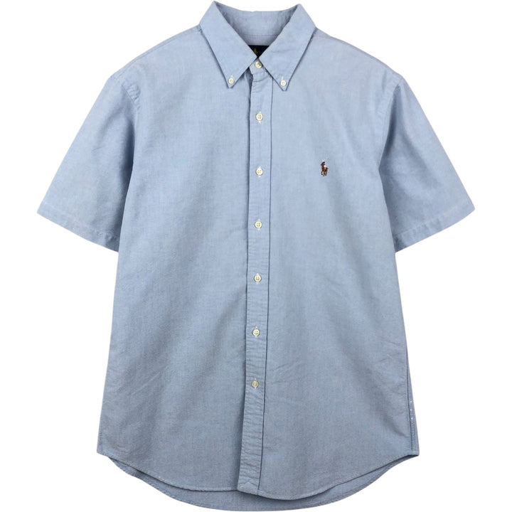 Ralph Lauren short sleeve button down shirt, men's size L cotton Blue type light blue Vintage Second Hand
