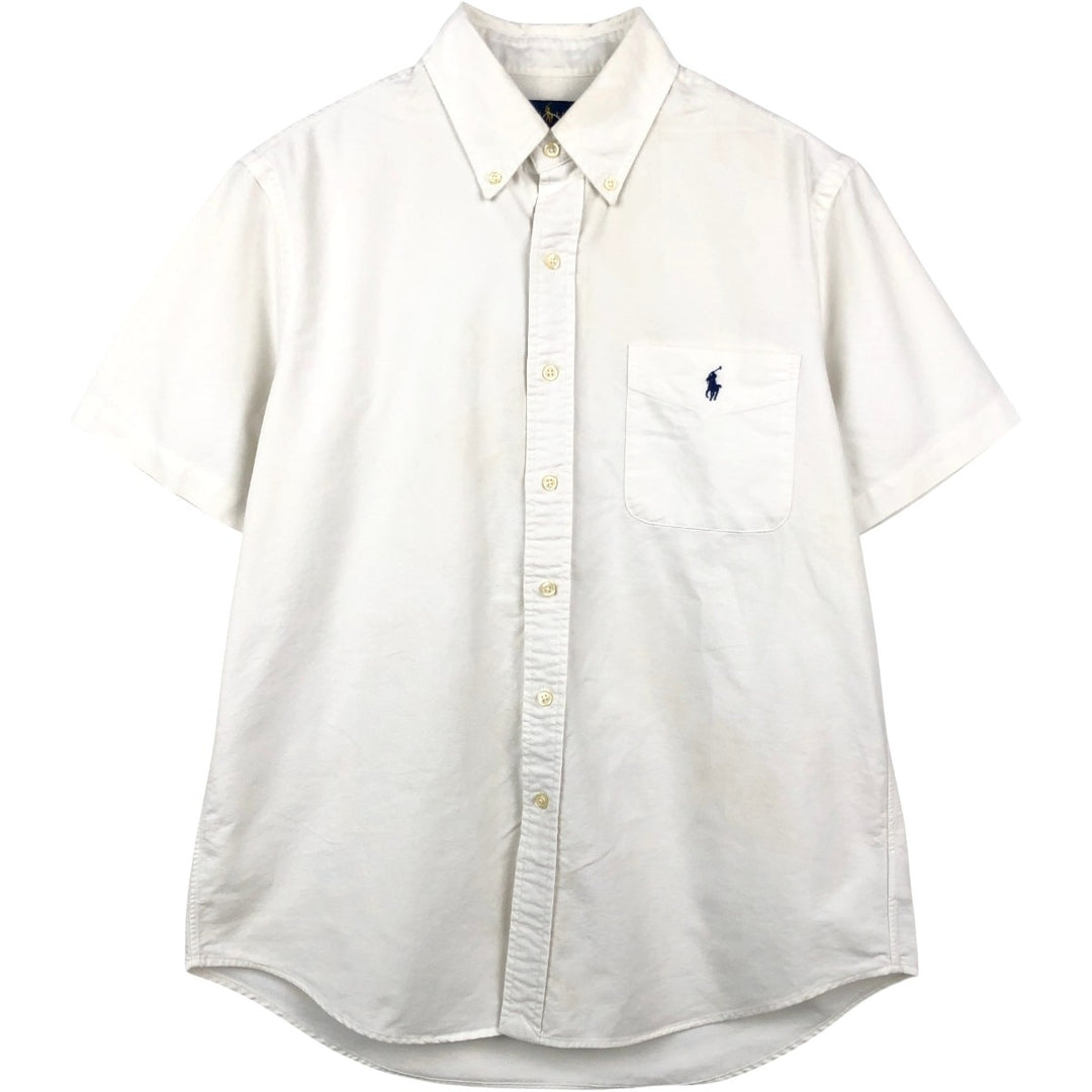 Ralph Lauren Classic Fit short sleeve button down shirt, men's size M cotton white type Vintage Second Hand