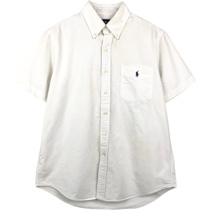 Ralph Lauren Classic Fit short sleeve button down shirt, men's size M cotton white type Vintage Second Hand