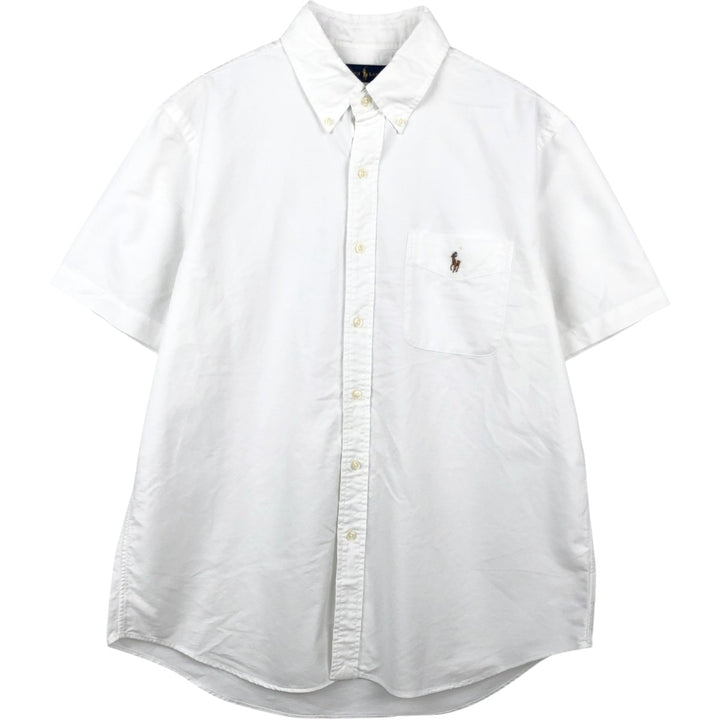 Ralph Lauren Classic Fit short sleeve button down shirt, men's size L cotton white type Vintage Second Hand