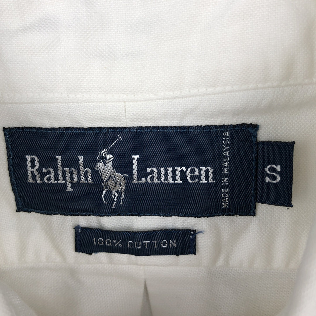 Ralph Lauren short sleeve button down shirt, size S cotton white type Vintage Second Hand