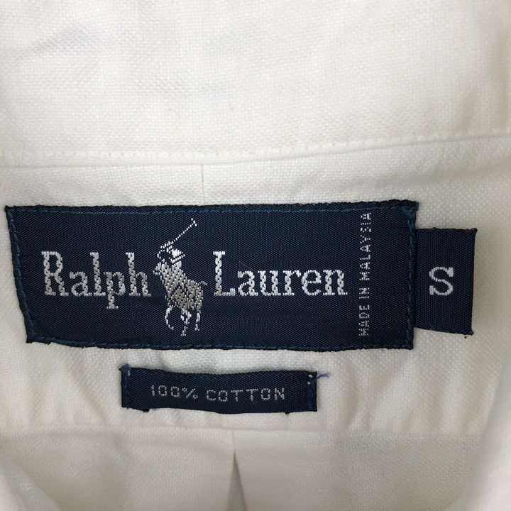 Ralph Lauren short sleeve button down shirt, size S cotton white type Vintage Second Hand