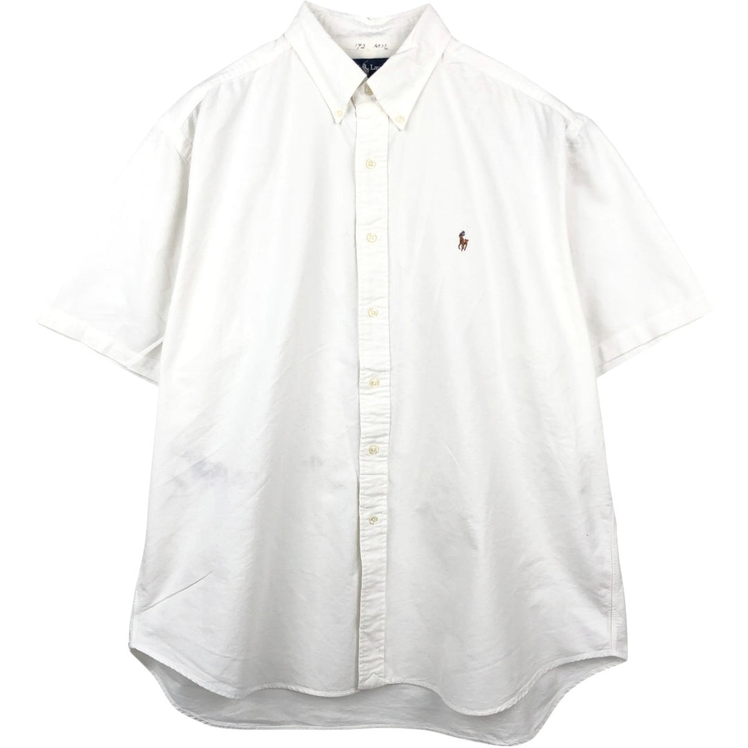 Ralph Lauren BLAKE short sleeve button down shirt, men's XL size cotton white type Vintage Second Hand
