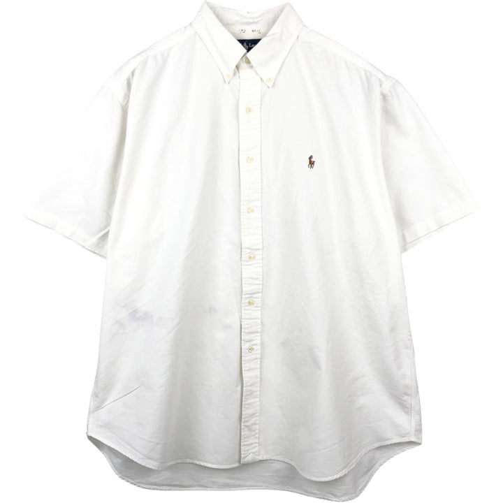 Ralph Lauren BLAKE short sleeve button down shirt, men's XL size cotton white type Vintage Second Hand
