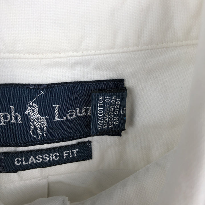 Ralph Lauren Classic Fit short-sleeved button-down shirt, men's size S cotton white type Vintage Second Hand