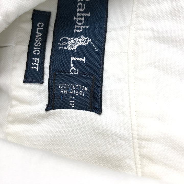 Ralph Lauren Classic Fit short sleeve button down shirt, men's size L cotton white type Vintage Second Hand