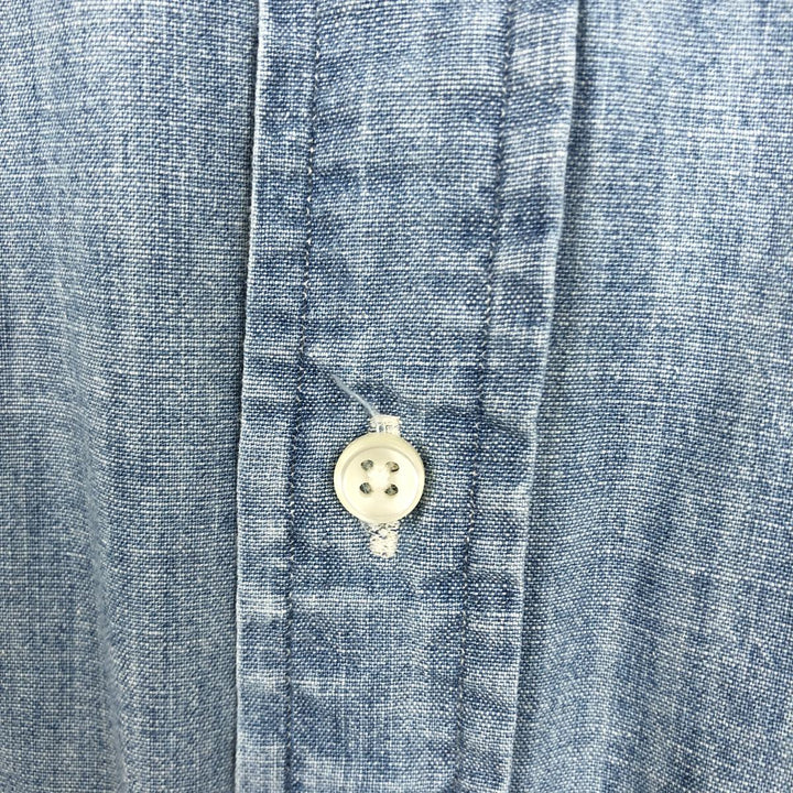 Ralph Lauren Chambray short sleeve button down shirt, men's XL size cotton blue type Vintage Second Hand