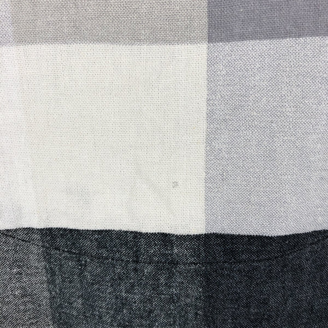 TRUST Check Pattern Short Sleeve Open Collar Rayon x Linen Shirt Box Shirt Men's XL Size linen gray type Vintage Second Hand