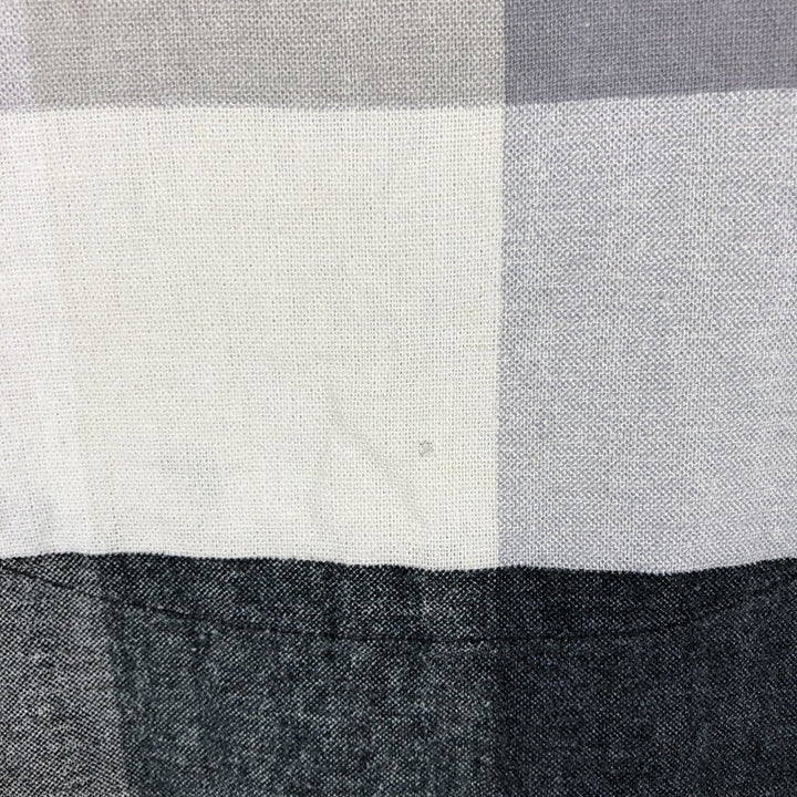 TRUST Check Pattern Short Sleeve Open Collar Rayon x Linen Shirt Box Shirt Men's XL Size linen gray type Vintage Second Hand