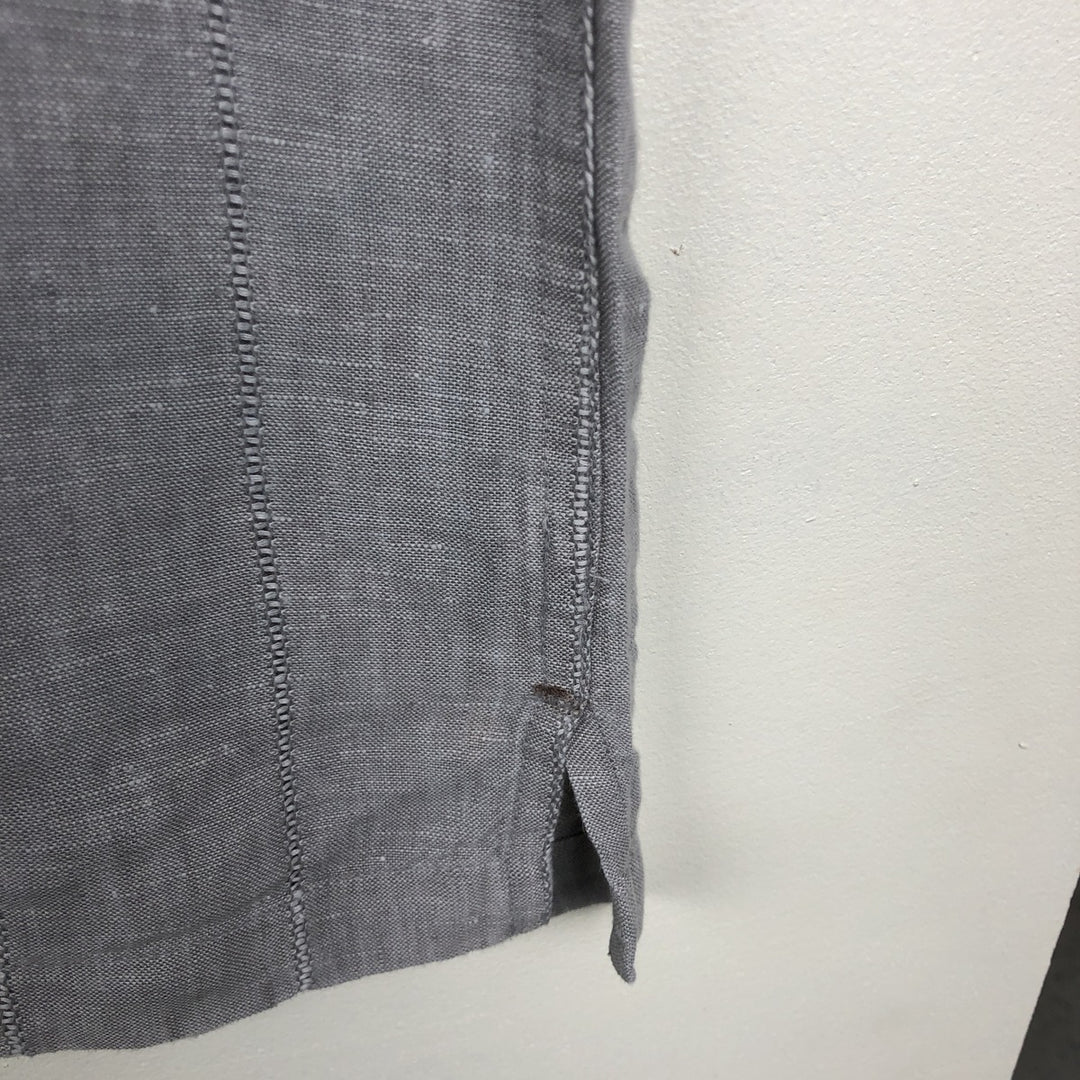 Liz Claiborne short-sleeved open-collar linen shirt, boxy fit, men's size XL. linen gray type Vintage Second Hand
