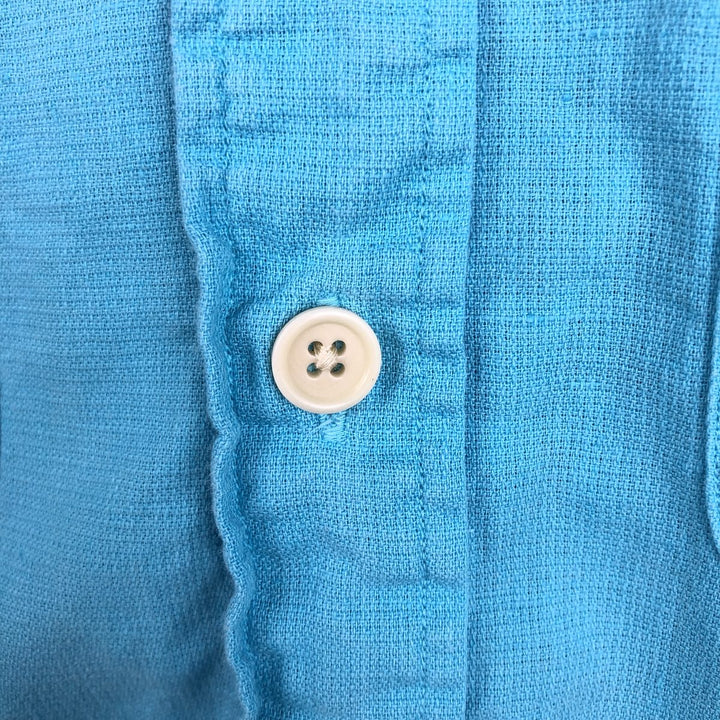 Ralph Lauren POLO by Ralph Lauren short sleeve linen x cotton shirt, men's size M linen Blue type light blue Vintage Second Hand