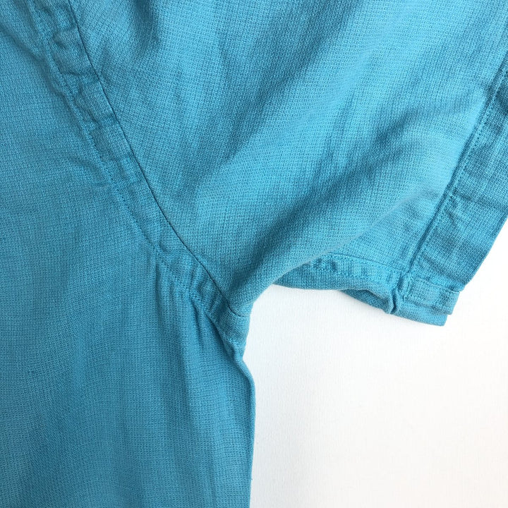 Ralph Lauren POLO by Ralph Lauren short sleeve linen x cotton shirt, men's size M linen Blue type light blue Vintage Second Hand