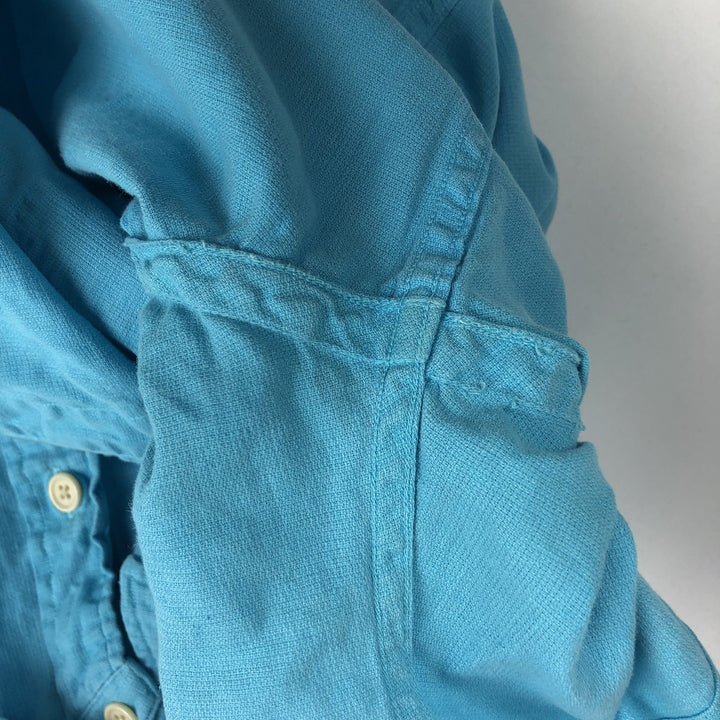 Ralph Lauren POLO by Ralph Lauren short sleeve linen x cotton shirt, men's size M linen Blue type light blue Vintage Second Hand