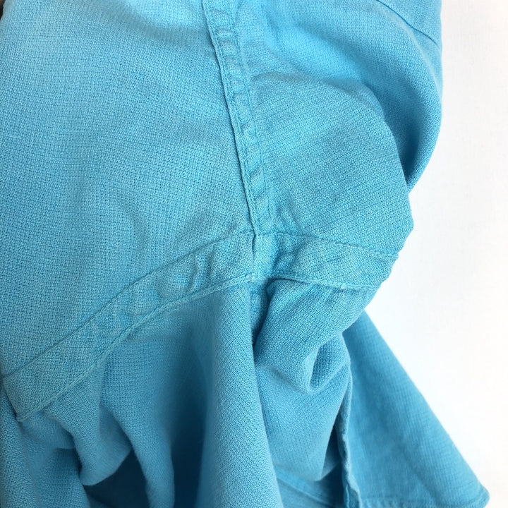 Ralph Lauren POLO by Ralph Lauren short sleeve linen x cotton shirt, men's size M linen Blue type light blue Vintage Second Hand