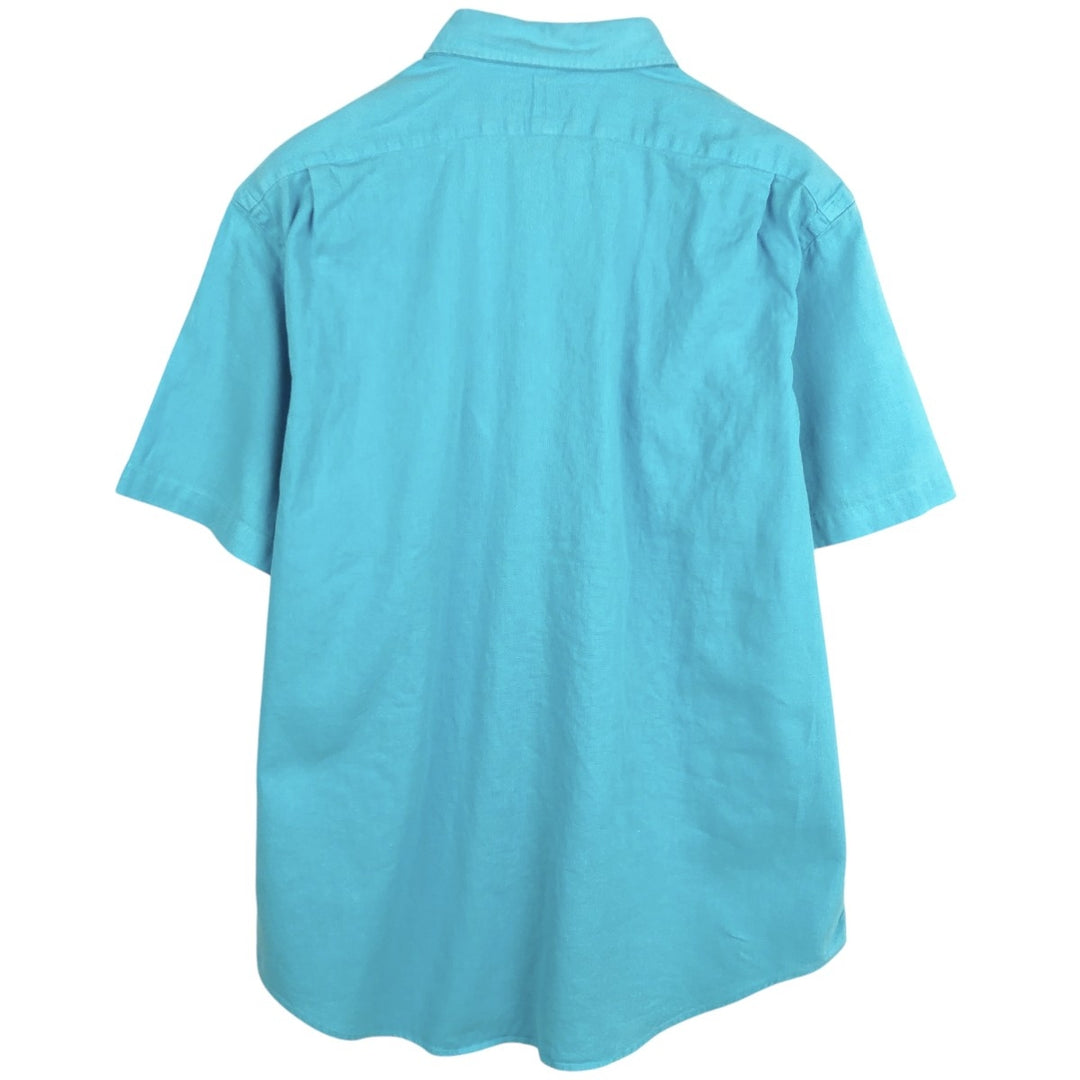 Ralph Lauren POLO by Ralph Lauren Short-Sleeve Linen x Cotton Shirt, Men's Size XL (approx.) linen Blue type light blue Vintage Second Hand