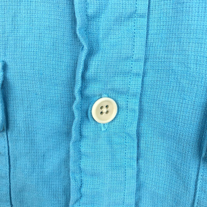 Ralph Lauren POLO by Ralph Lauren Short-Sleeve Linen x Cotton Shirt, Men's Size XL (approx.) linen Blue type light blue Vintage Second Hand