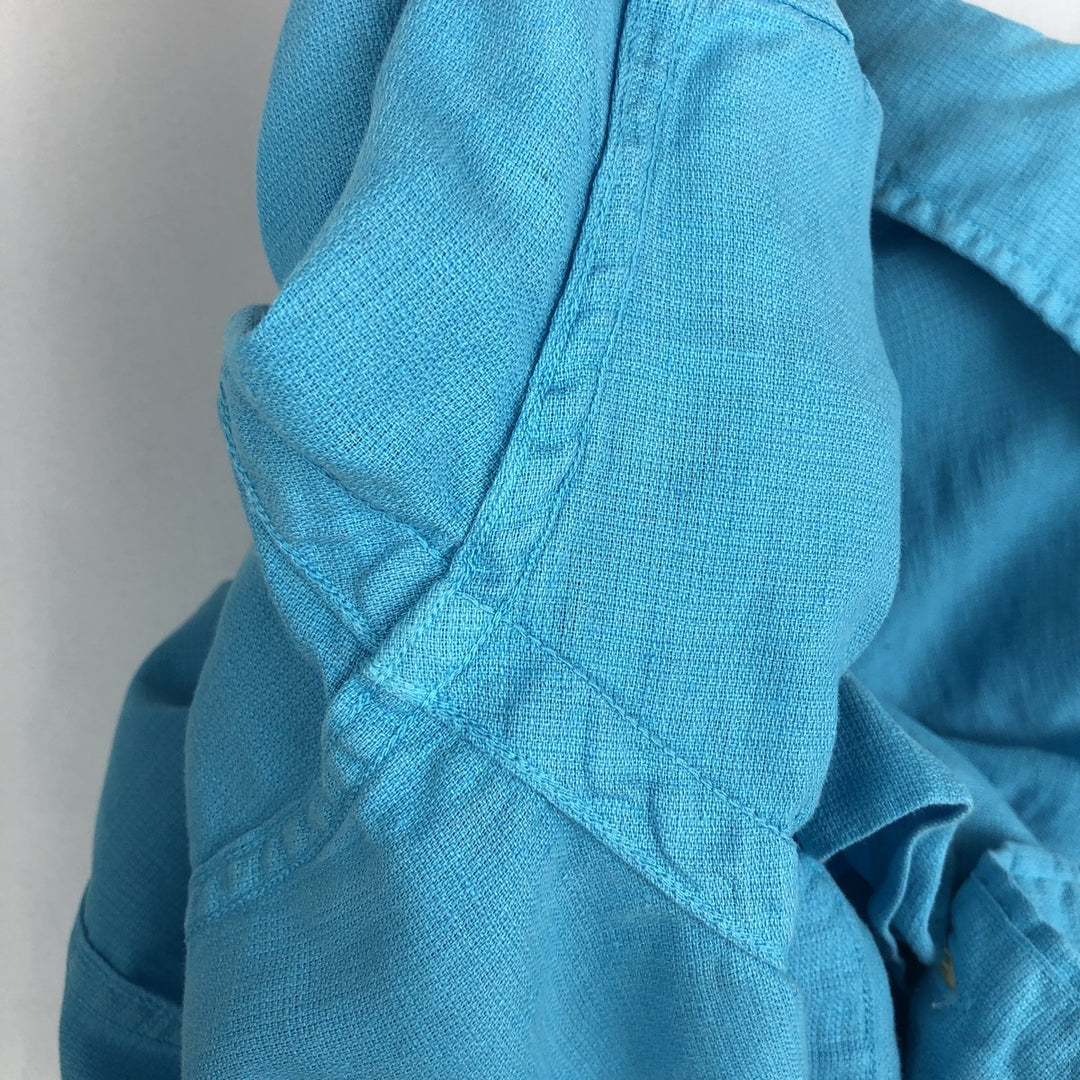 Ralph Lauren POLO by Ralph Lauren Short-Sleeve Linen x Cotton Shirt, Men's Size XL (approx.) linen Blue type light blue Vintage Second Hand