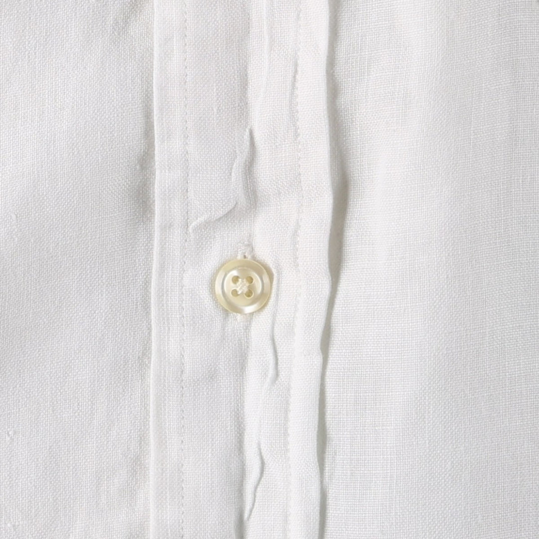 Brooks Brothers Est.1818 Short-Sleeve Linen Box Shirt, Men's Size XL (approx.) linen white type Vintage Second Hand