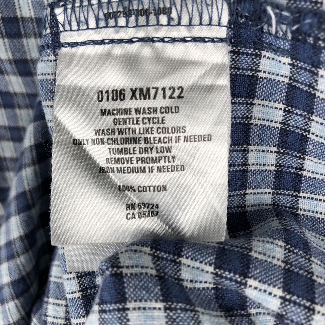 2000'S Columbia Short Sleeve Button-Down Check Shirt, Men's Size Medium cotton blue type Vintage Second Hand
