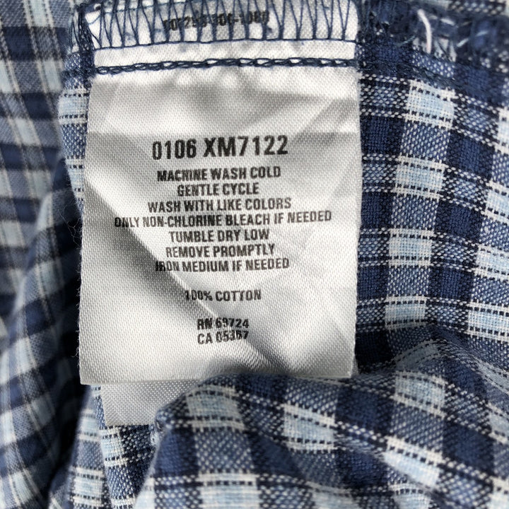 2000'S Columbia Short Sleeve Button-Down Check Shirt, Men's Size Medium cotton blue type Vintage Second Hand