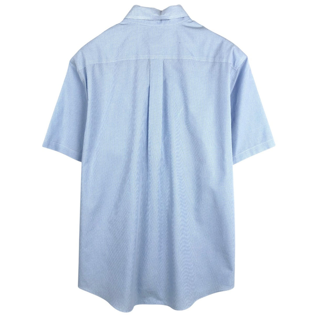 Brooks Brothers Est.1818 Gingham Check Short Sleeve Button Down Check Shirt Men's Size L cotton Blue type light blue Vintage Second Hand