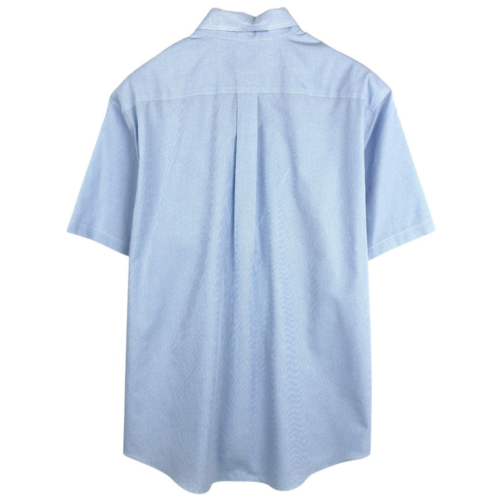 Brooks Brothers Est.1818 Gingham Check Short Sleeve Button Down Check Shirt Men's Size L cotton Blue type light blue Vintage Second Hand